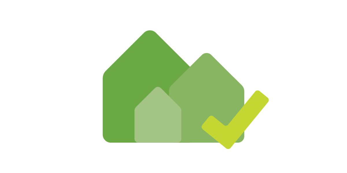 Homes and tick illustration