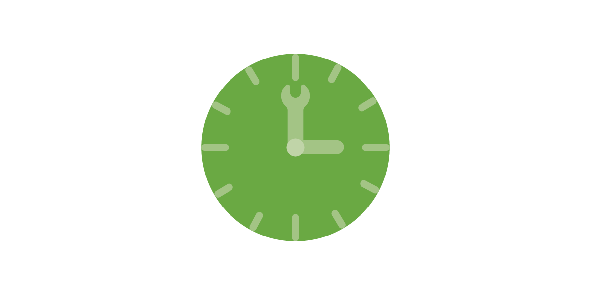 Clock with wrench illustration