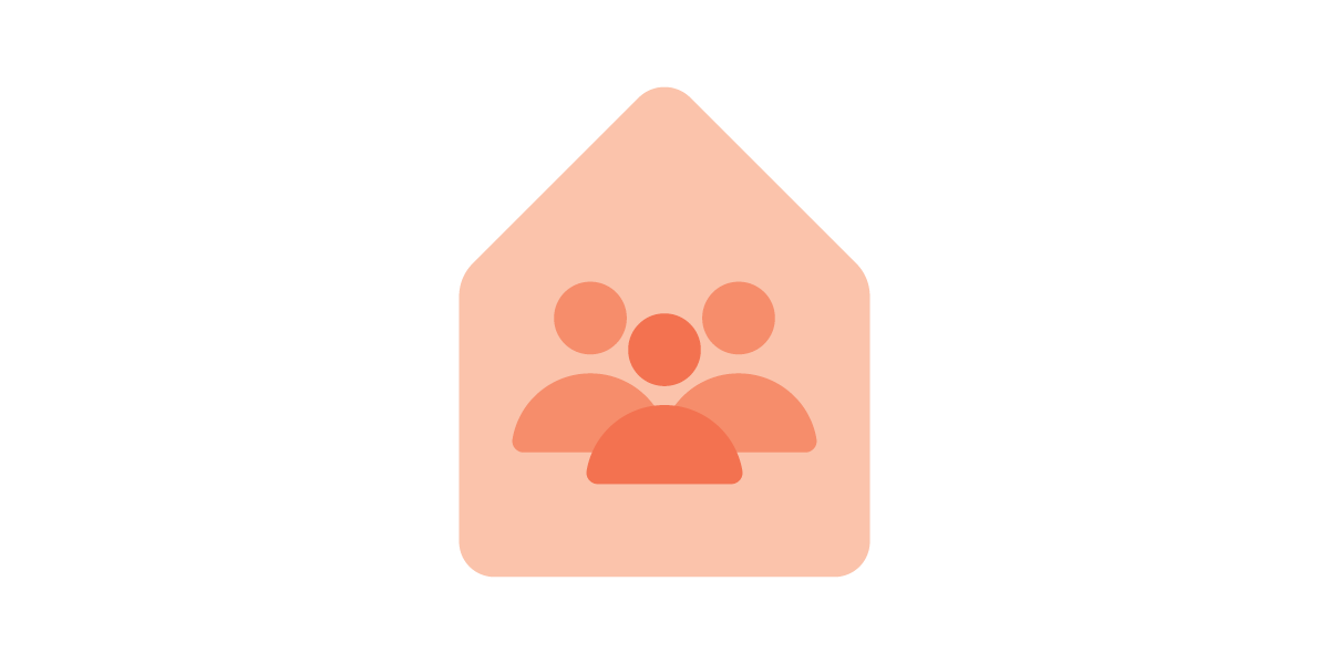 People in house illustration