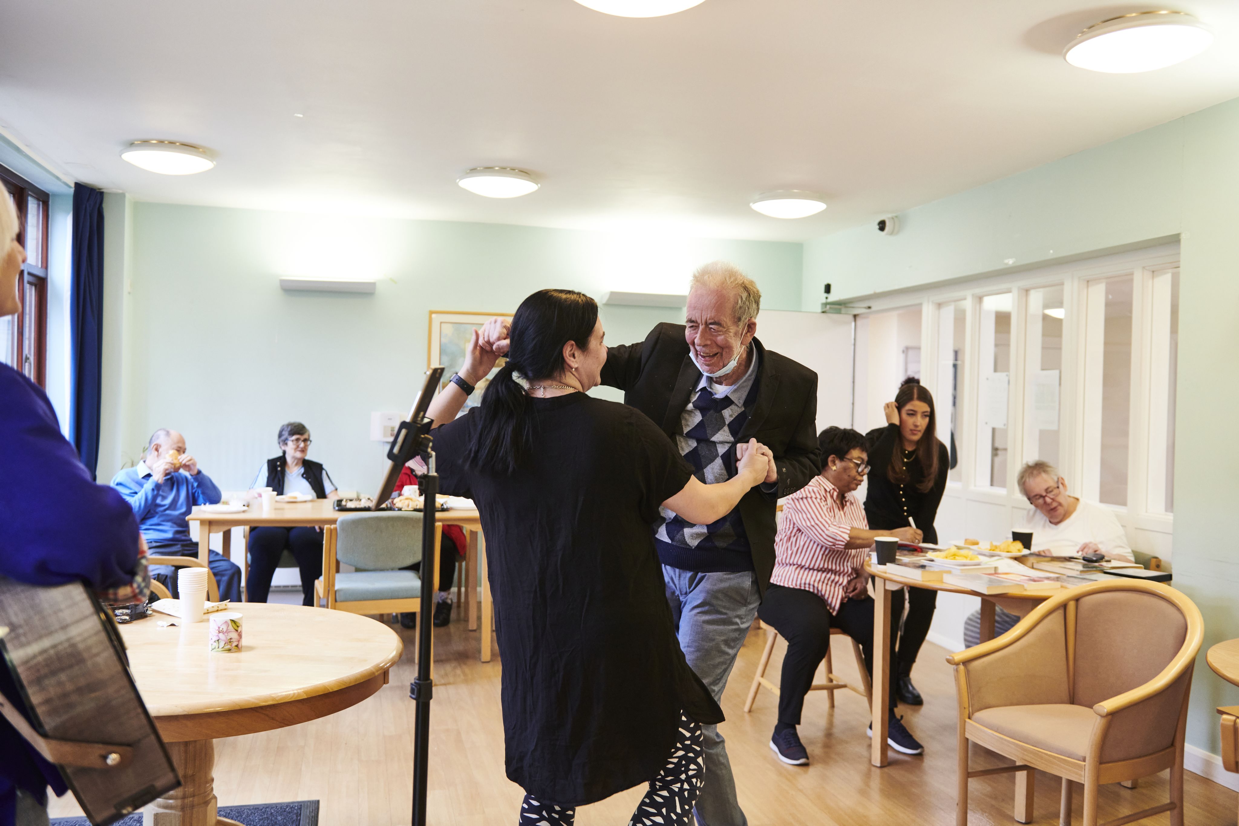 2 residents dancing